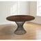 Homeroots 54" Brown And Black Rounded Solid Manufactured Wood And Iron Pedestal Base Dining Table 486026 - alternate 2