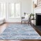Homeroots 5' X 8' Denim Blue And Sky Blue Southwestern Washable Indoor Outdoor Area Rug 588697 - alternate 3