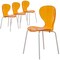 Leisuremod Modern Oyster Transparent Side Dining Side Chair with White Base in Orange, 4PK OCW-17TOR4 - alternate 1