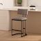 Manhattan Comfort Juno Metal Vegan Leather Counter Stool in Taupe CS1640-2 - alternate 1