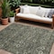 Homeroots 9' X 12' Moss Green And Gray Floral Washable Indoor Outdoor Area Rug 564381 - alternate 1