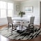 Homeroots 8' Black And Ivory Round Abstract Washable Indoor Outdoor Area Rug 612637 - alternate 3