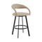 Armen Living Ramona 30in Swivel Bar Stool with Matte Black Iron and Beige Faux Leather LCRASWBABLKBG30 - alternate 1