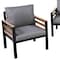 Homeroots Three Piece Outdoor Gray Metal Sofa Seating Group with Gray Cushions 625703 - alternate 3
