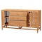 Bali & Pari Vivan Bohemian Honey Rattan and Mahogany Wood 3-Drawer Storage Cabinet 253-13911-ZORO - alternate 4