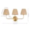 Jonathan Y Malaya 22.75" 3-Light Bohemian Coastal Metal Pleated Paper Shade LED Vanity Light, Beige/Brass Gold JYL1616A - alternate 2