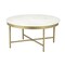 Homeroots 36" White And Gold Genuine Marble And Steel Round Coffee Table 565096 - alternate 3