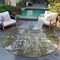 Homeroots 8' Taupe Brown And Gray Round Abstract Washable Indoor Outdoor Area Rug 582934 - alternate 4