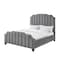 Homeroots Gray Solid Wood King Tufted Upholstered Velvet Bed with Nailhead Trim 544919 - alternate 1