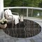 Homeroots 8' Black Ivory And Brown Round Striped Washable Indoor Outdoor Area Rug 597375 - alternate 4