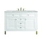 James Martin Vanities Chicago 48'' S Vanity, Glossy White, w/ Victorian Sil Silestone Top w/FreePower Wireless Charger 503-V48-GW-FVSL - alternate 1