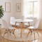 Homeroots 32" White and Natural Wood Round Top Dining Table 568204 - alternate 4