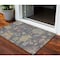 Homeroots 3' X 5' Blue Charcoal And Gold Floral Washable Indoor Outdoor Area Rug 604114 - alternate 1