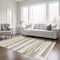 Homeroots 8' X 10' Ivory Beige And Taupe Striped Washable Indoor Outdoor Area Rug 613287 - alternate 3