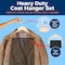 Campior Natural Wooden Hangers, Heavy-Duty with 360 Deg Swivel Hook, Non-Slip, Pants Bar, 5PK CMPWH5NL - alternate 2