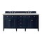 James Martin Vanities Brittany 72" Double Vanity, Victory Blue, w/ 3 CM Siberian Silestone Top 650-V72-VBL-3SFR - alternate 1