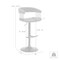 Armen Living Calista Adjustable Bar Stool in Gray Faux Leather with Black Metal LCCABABLKGRY - alternate 3