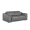 Homeroots 80in Battleship Gray and Silver Leather Power Reclining Loveseat 643819 - alternate 3