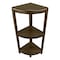 Homeroots Teak Three Tier Corner Corner Shower Shelf In Brown Finish 376676 - alternate 1