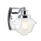 Jonathan Y Orleans 7" 1-Light Iron/Glass schoolhouse LED Vanity Light, Chrome JYL3530A - alternate 3