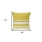 Homeroots 18" Yellow And White Striped Cotton Throw Pillow 529248 - alternate 3