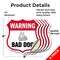 Signmission Dog Warning Shield Sign Bad Dog, 6 inch X 6 inch, Vinyl Decal, 5PK SHI-D-5PACK-6-377 - alternate 5