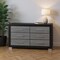 Homeroots 63" Black And Gray Wood Six Drawer Double Dresser 643688 - alternate 1