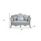 Homeroots 66in Light Gray And Champagne Linen Damask Loveseat and Toss Pillows 515727 - alternate 2