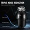 Vevor Garbage Disposal 1.25HP Continuous Food Waste Disposer 3360RPM 3-Bolt Mount JWM-931 - alternate 2