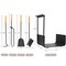 Lavish Home 5 Piece Fireplace Tools Set Indoor Outdoor Accessories Set with Poker, Brush, Shovel, Firewood Rack 80-FPTS-18 - alternate 2