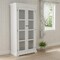 Homeroots 39" Off White Solid Wood Frame Curio Cabinet With Glass Doors 523200 - alternate 2
