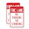 Signmission No Stopping or Standing - Fire Lane No Parking Or Stand, 12'' X 18'', Heavy Gauge Aluminum, 2PK A-1218-2PACK-2666 - alternate 1