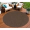 Homeroots 8' Dark Brown And Brown Round Geometric Indoor Outdoor Area Rug 552331 - alternate 4