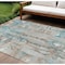 Homeroots 9' X 12' Teal Blue And Ivory Abstract Washable Indoor Outdoor Area Rug 632147 - alternate 1