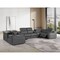 Homeroots Dark Gray Italian Leather Power Reclining U Shaped Eight Piece Corner Sectional With Console 632567 - alternate 2