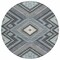 Homeroots 8' Pewter Charcoal And Sky Blue Round Tribal Washable Indoor Outdoor Area Rug 598150 - alternate 2