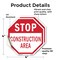 Signmission Stop Construction Area, 4 inch X 4 inch, Vinyl Decal, 2PK OC-D-2PACK-4-43 - alternate 3