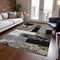 Homeroots 3' X 5' Black Taupe And Ivory Geometric Washable Indoor Outdoor Area Rug 612388 - alternate 4