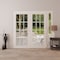 Vdomdoors Front Exterior Prehung Metal-Plastic Double Doors Clear Glass / MANUX 8355 White Silk / Office Comm MANUX8355DEXD-WS-W72+16xH80-RH-I - alternate 2