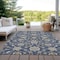 Homeroots 5' X 8' Navy Blue Brown And Ivory Moroccan Washable Indoor Outdoor Area Rug 605164 - alternate 3