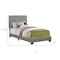 Homeroots Solid Wood Twin Gray Upholstered Faux Leather Bed 333283 - alternate 2