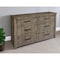 Homeroots 62" Brown Solid Wood Six Drawer Double Dresser 524555 - alternate 2