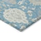Homeroots 9' X 12' Teal Blue Gray And Ivory Damask Washable Indoor Outdoor Area Rug 599458 - alternate 3