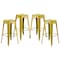 Flash Furniture 4PK 30"H Backless Distressed Yellow Metal Barstool 4-ET-BT3503-30-YL-GG - alternate 2