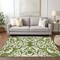 Homeroots 5' X 8' Green And Ivory Damask Washable Indoor Outdoor Area Rug 614426 - alternate 4
