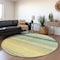 Homeroots 8' Yellow Denim Blue And Sky Blue Round Striped Washable Indoor Outdoor Area Rug 614859 - alternate 2