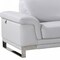 Homeroots 90" Light Gray Italian Leather Sofa With Silver Legs 329617 - alternate 2