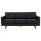 Leisuremod Chester Modern Leather Sofa with Birch Wood Base, Black CS83BL-L - alternate 3