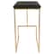 Leisuremod Quincy Quilted Stitched Leather Bar Stools with Gold Metal Frame, Charcoal Black QSG29BL - alternate 2