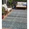 Homeroots 5' X 8' Teal Blue Light Blue And Gray Striped Washable Indoor Outdoor Area Rug 605694 - alternate 1
